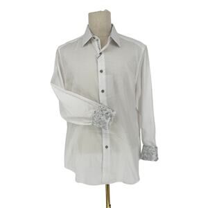 Robert Graham Button Front Shirt Long Sleeve Woven Diamante !!STAINED!! M